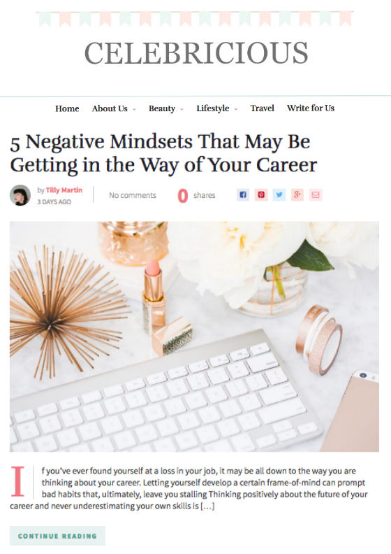 Celebricious: 5 Negative Mindsets That May Be Getting in the Way of Your Career