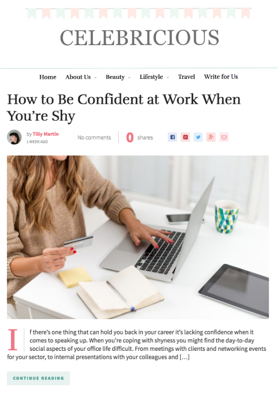 Celebricious: How to Be Confident at Work When You're Shy