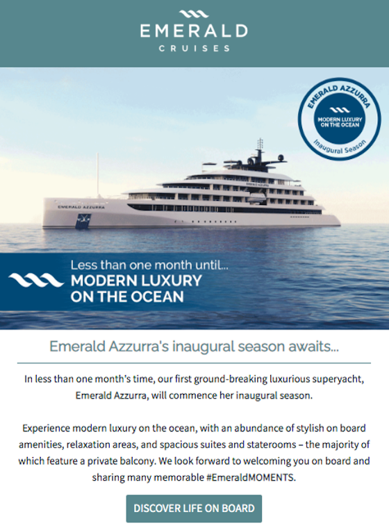 Emerald Cruises: Emerald Azzurra Inaugural Season Countdown