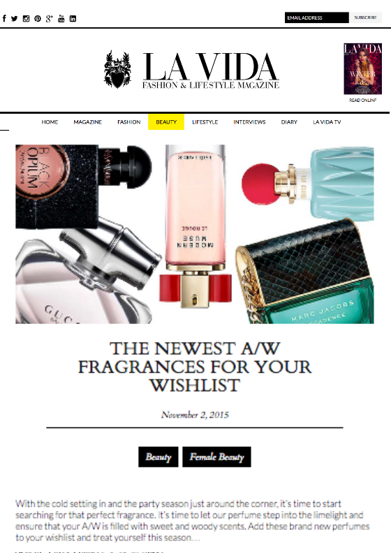 La Vida: The Newest A/W Fragrances for Your Wishlist