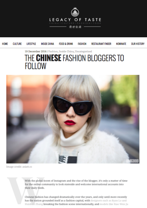 Legacy of Taste: The Chinese Fashion Bloggers to Follow