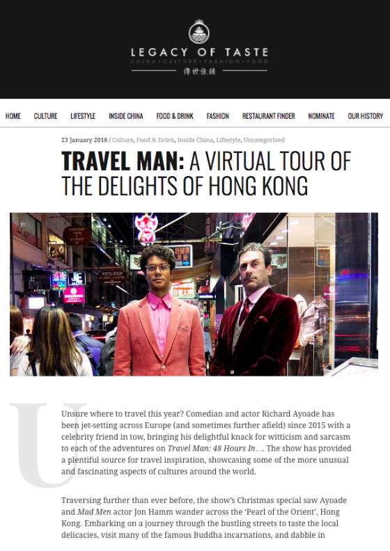 Legacy of Taste: Travel Man, A Virtual Tour of Hong Kong