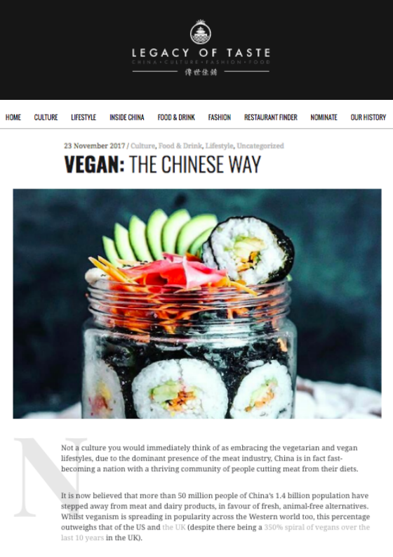 Legacy of Taste: Vegan, The Chinese Way